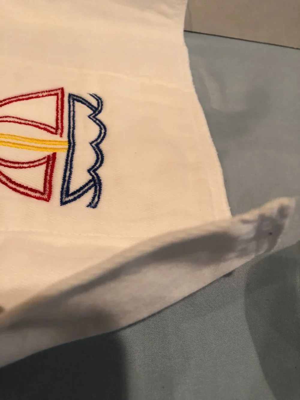 Embroidered Sailboat Dish Towel Hand Towel 20